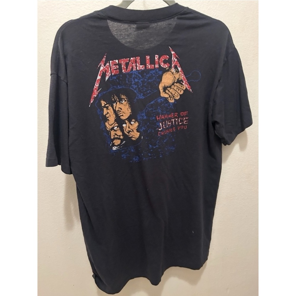 SOLD❤️ RARE❗️METALLICA VTG 80s “And Justice For All” Hammer of Justice Band Tee - Picture 2 of 13
